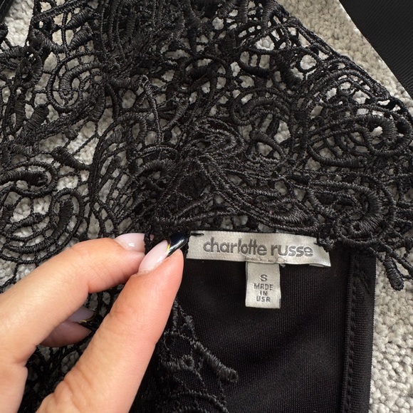 Charlotte Russe Black Backless Dress with Lace Detail - Picture 5 of 5